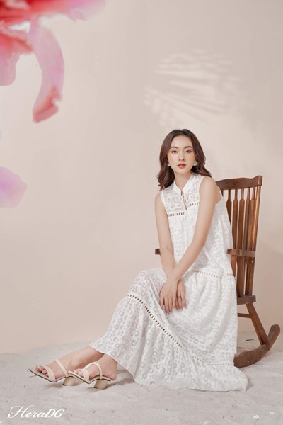 Hiển thị chi tiết cho Đầm maxi nơ cổ Ảnh của Đầm maxi nơ cổ