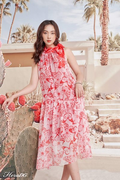 Hiển thị chi tiết cho Đầm  maxi buộc nơ cổ Ảnh của Đầm  maxi buộc nơ cổ