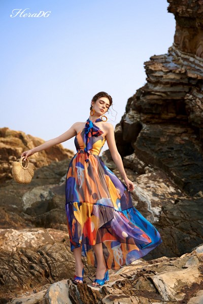 Hiển thị chi tiết cho Đầm maxi thắt nơ cổ Ảnh của Đầm maxi thắt nơ cổ