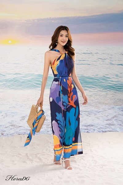 Hiển thị chi tiết cho Jumsuit xoắn cổ Ảnh của Jumsuit xoắn cổ