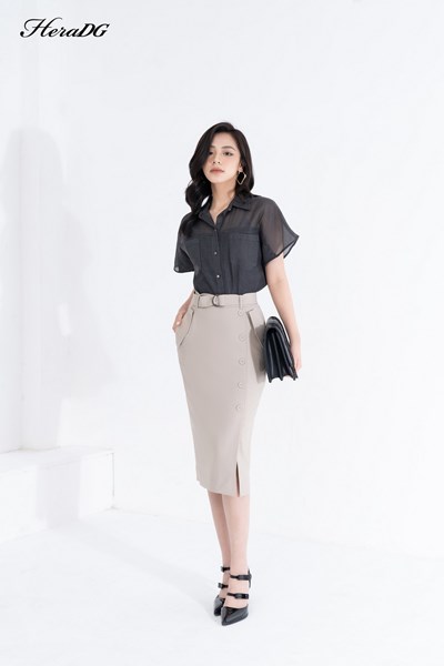 Hiển thị chi tiết cho Chân váy ôm kèm đai Ảnh của Chân váy ôm kèm đai