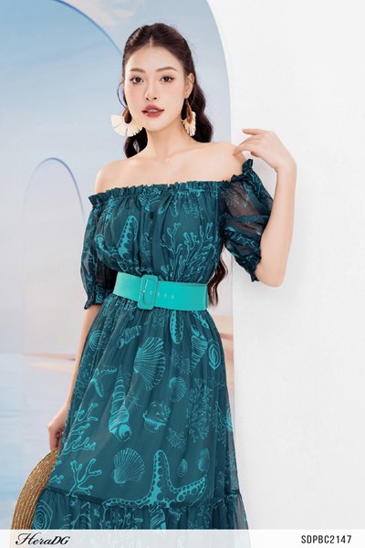 Hiển thị chi tiết cho Đầm maxi trễ vai Ảnh của Đầm maxi trễ vai