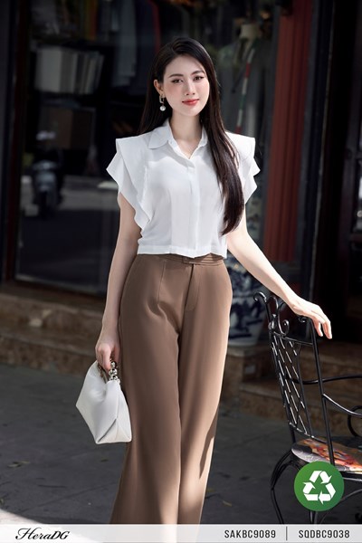 Hiển thị chi tiết cho Quần suông cạp xếp mí Ảnh của Quần suông cạp xếp mí