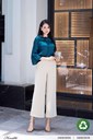 11111-oooo100039 Ảnh của Quần suông cạp xếp mí