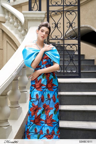 Hiển thị chi tiết cho Đầm dạ hội cúp nơ ngực Ảnh của Đầm dạ hội cúp nơ ngực