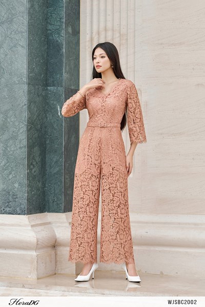 Hiển thị chi tiết cho Jumsuit ren kèm đai Ảnh của Jumsuit ren kèm đai