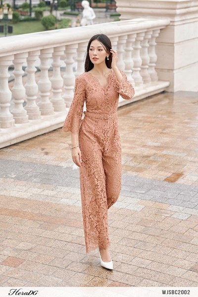 Hiển thị chi tiết cho Jumsuit ren kèm đai Ảnh của Jumsuit ren kèm đai