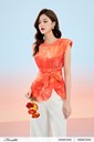 SAKBD1042 Ảnh của Áo lụa peplum lệch