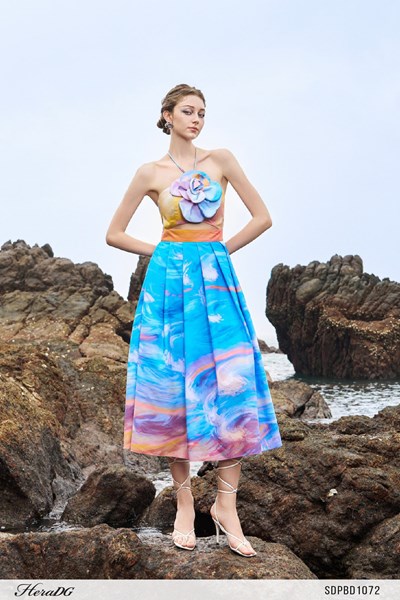 Hiển thị chi tiết cho Đầm xoè in hoạ tiết Ảnh của Đầm xoè in hoạ tiết