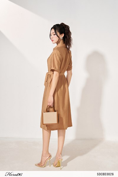 Hiển thị chi tiết cho Đầm sơ mi suông kèm đai Ảnh của Đầm sơ mi suông kèm đai