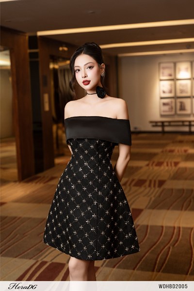 Hiển thị chi tiết cho Đầm tweed A phối lụa Ảnh của Đầm tweed A phối lụa