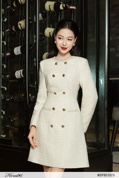 Hiển thị chi tiết cho Đầm A ốp dây tweed Ảnh của Đầm A ốp dây tweed