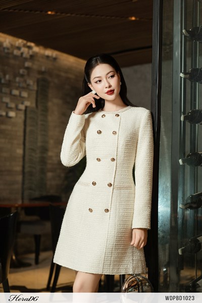 Hiển thị chi tiết cho Đầm A ốp dây tweed Ảnh của Đầm A ốp dây tweed