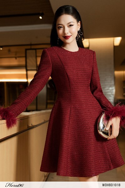 Hiển thị chi tiết cho Đầm dạ tweed xoè Ảnh của Đầm dạ tweed xoè