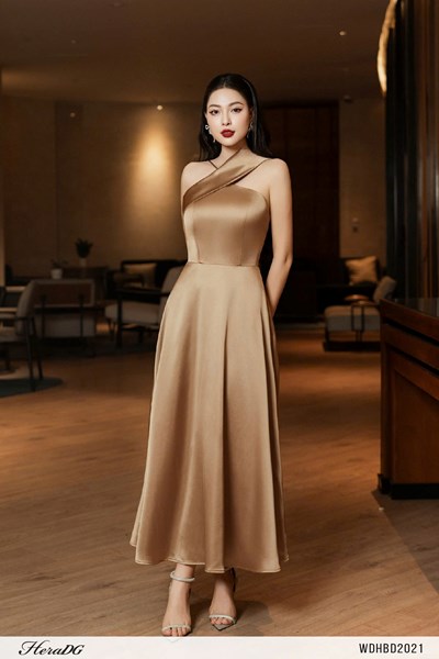 Hiển thị chi tiết cho Đầm lụa xoè lệch vai Ảnh của Đầm lụa xoè lệch vai