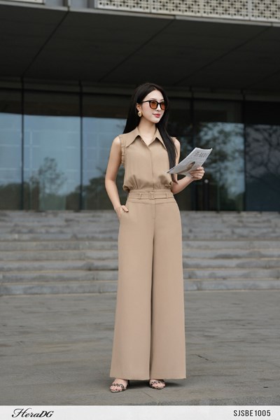 Hiển thị chi tiết cho Jumpsuit dài,có đai rời Ảnh của Jumpsuit dài,có đai rời
