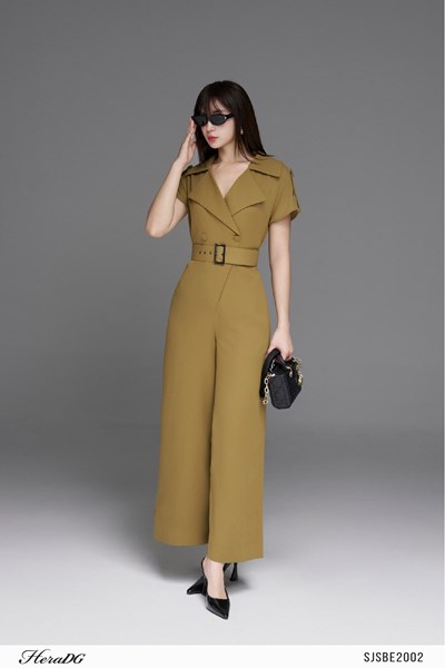 Hiển thị chi tiết cho Jumpsuit cổ 2 ve có đai rời Ảnh của Jumpsuit cổ 2 ve có đai rời