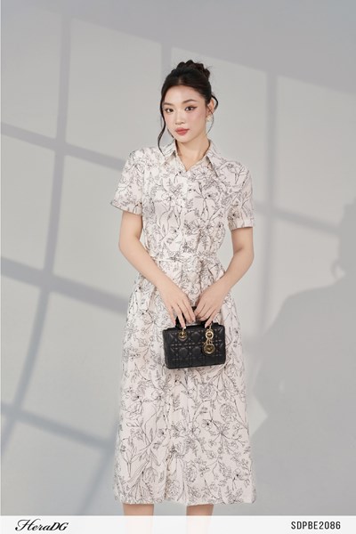 Hiển thị chi tiết cho Đầm sơ mi suông có đai Ảnh của Đầm sơ mi suông có đai