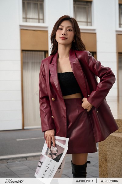 Hiển thị chi tiết cho Áo blazer da Ảnh của Áo blazer da