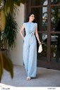 0Macmas-29 Ảnh của Jumpsuit kẻ eo xếp nơ