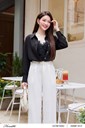 0Mds02g-04 Ảnh của Set áo lụa phối ren