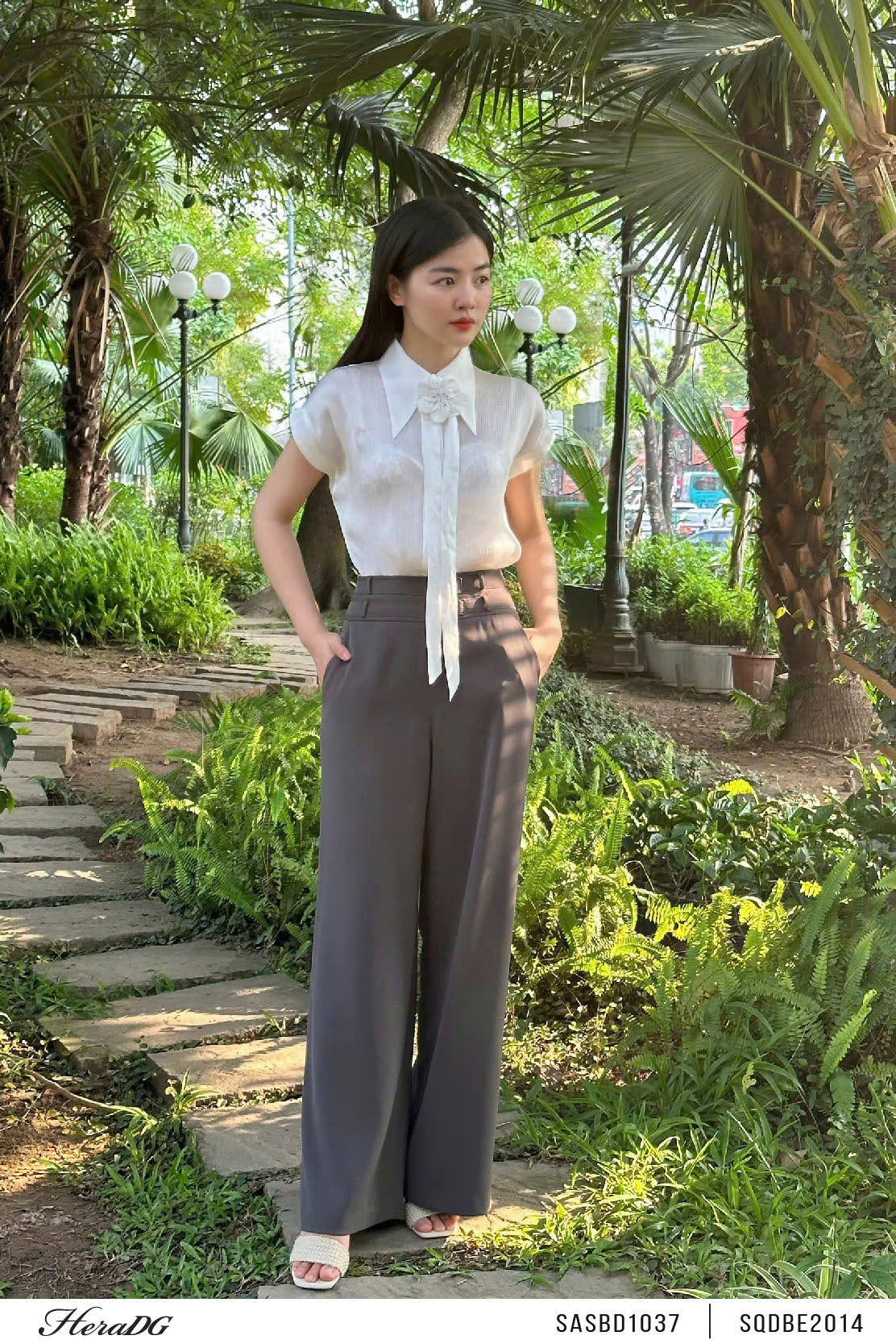 Ảnh của Quần suông cạp đai đôi