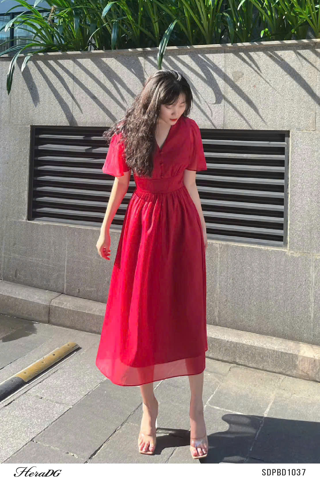 Ảnh của Đầm tơ xoè tay xẻ