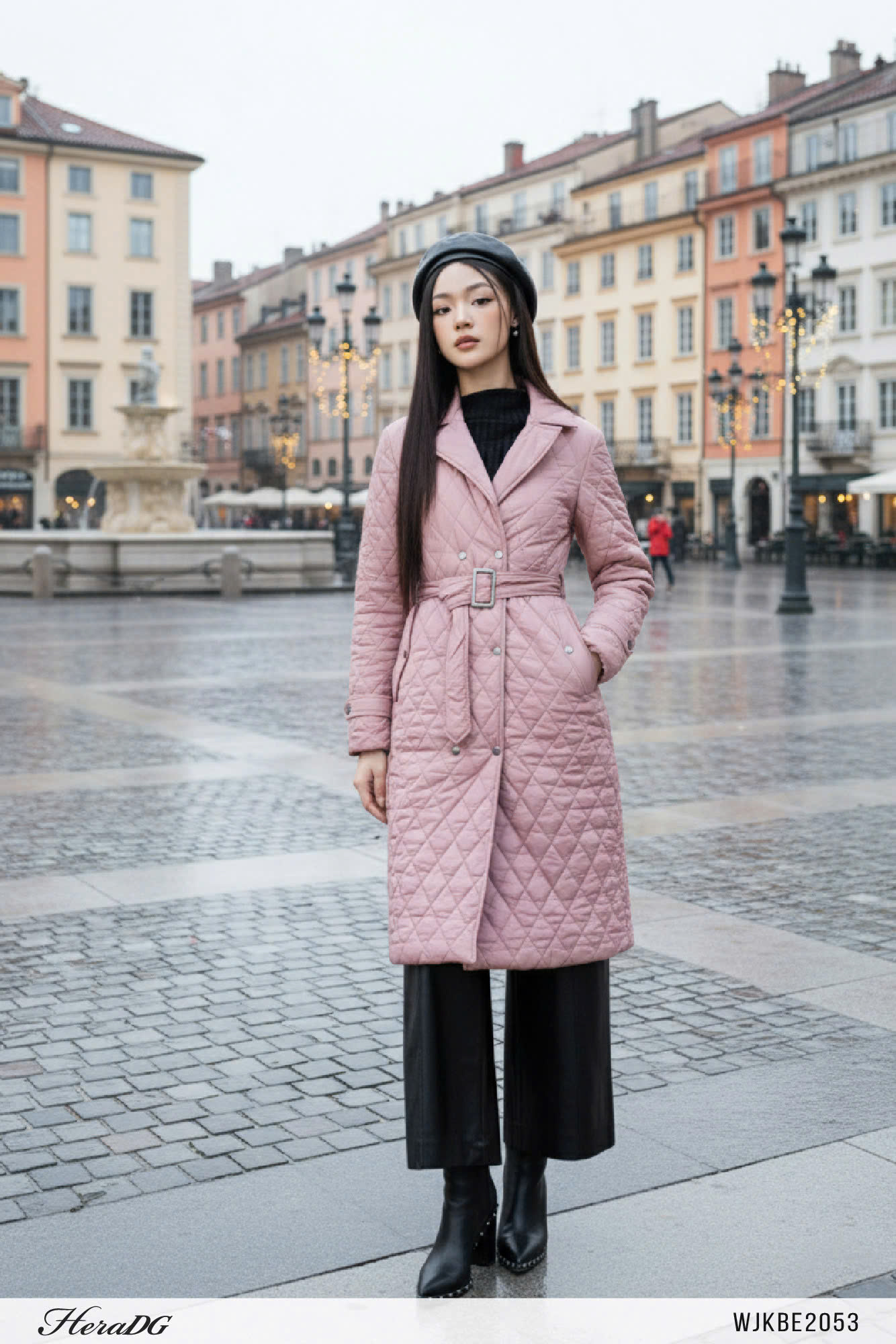 Ảnh của Áo phao 3 lớp dáng dài kèm đai