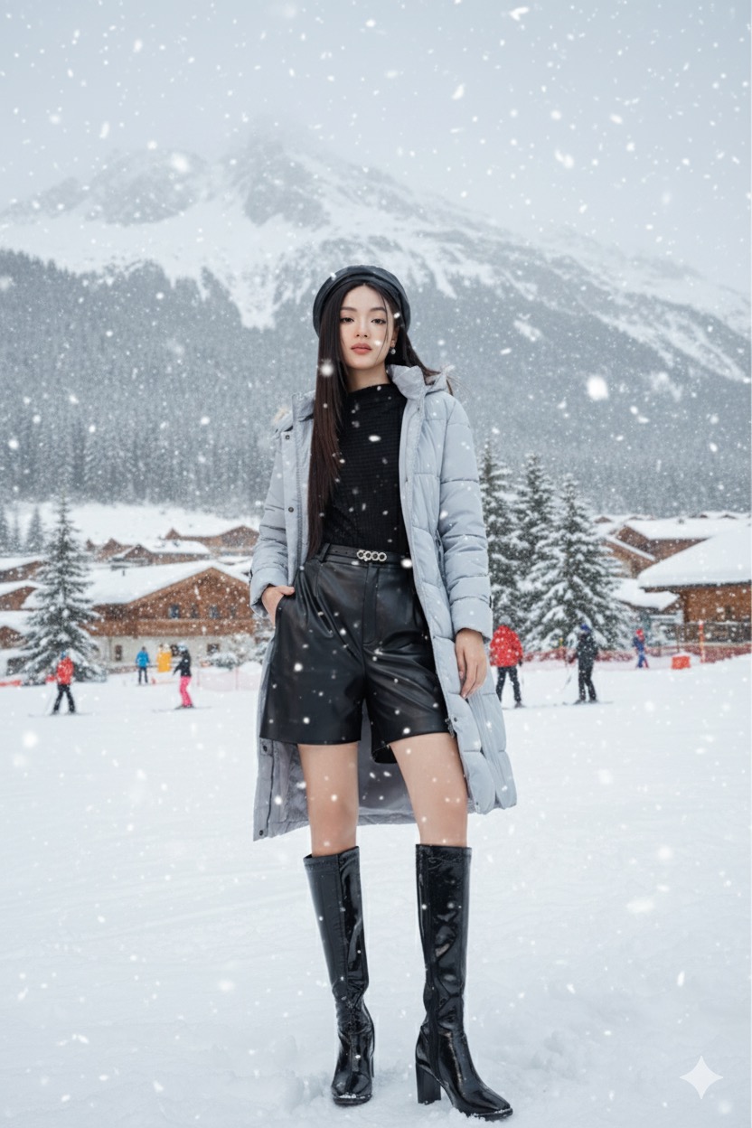 Ảnh của Áo phao 3 lớp dáng dài thắt dây đai