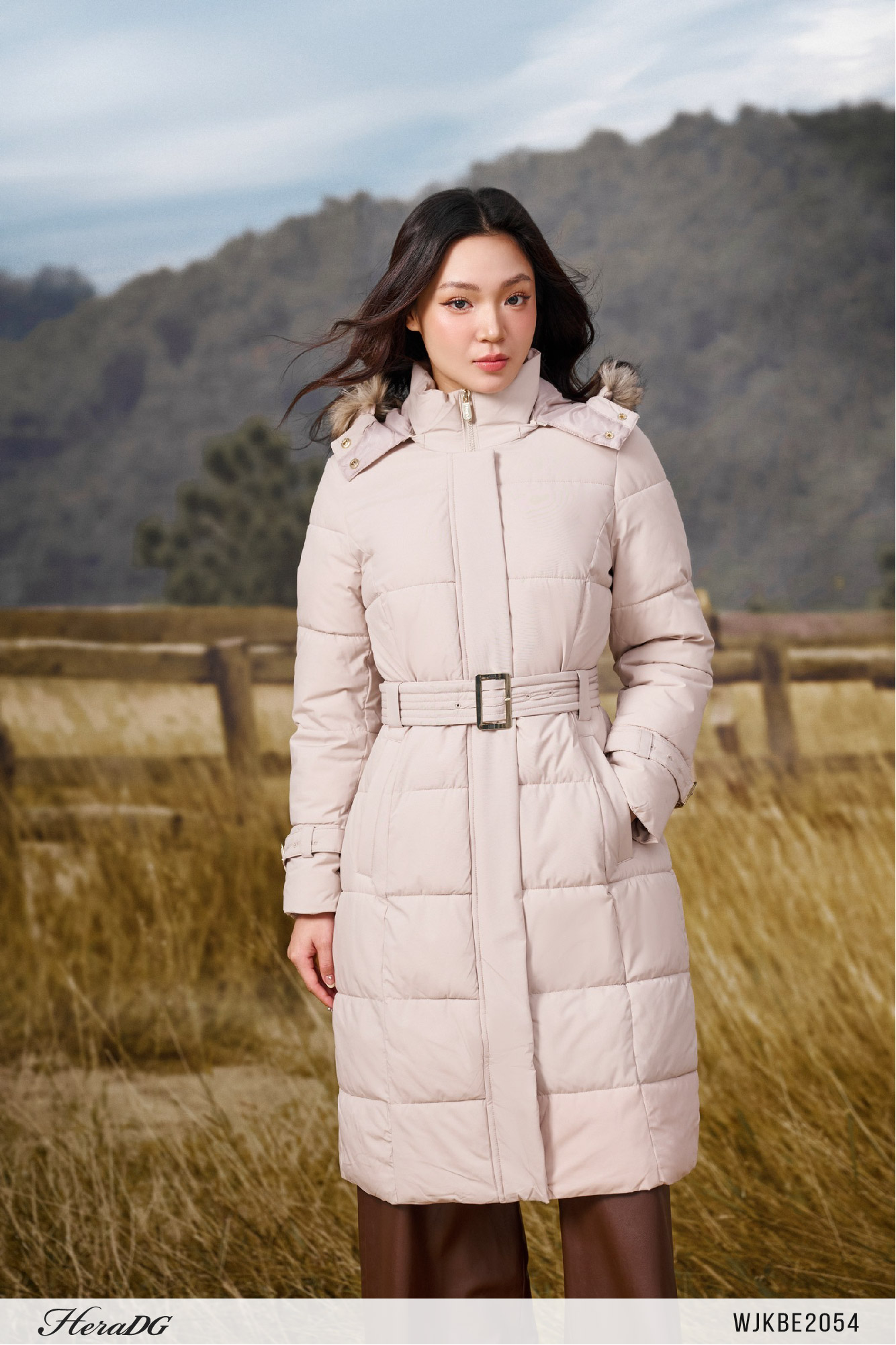 Ảnh của Áo phao 3 lớp dáng dài thắt dây đai