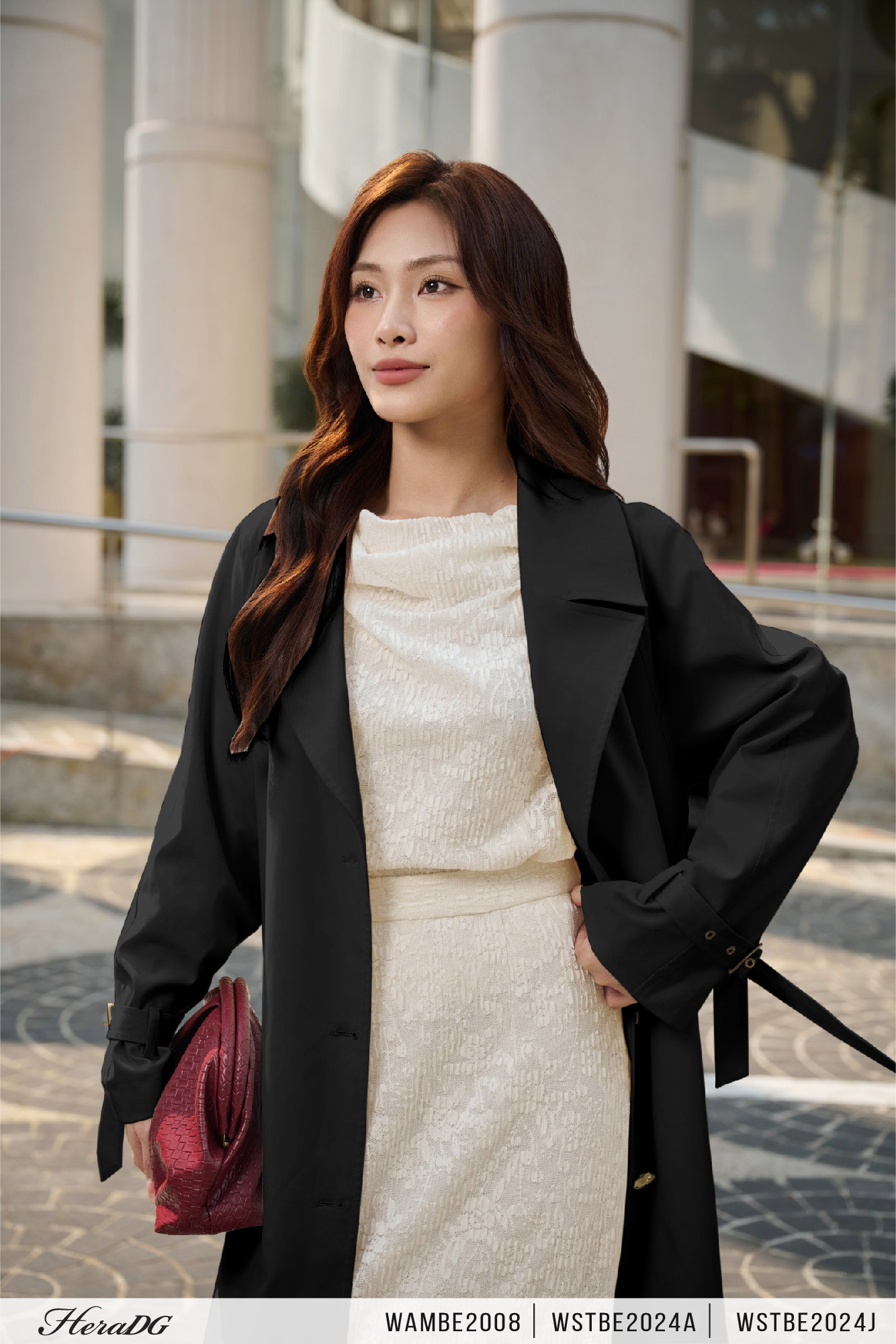 Ảnh của Áo măng tô cổ 2 ve kèm đai