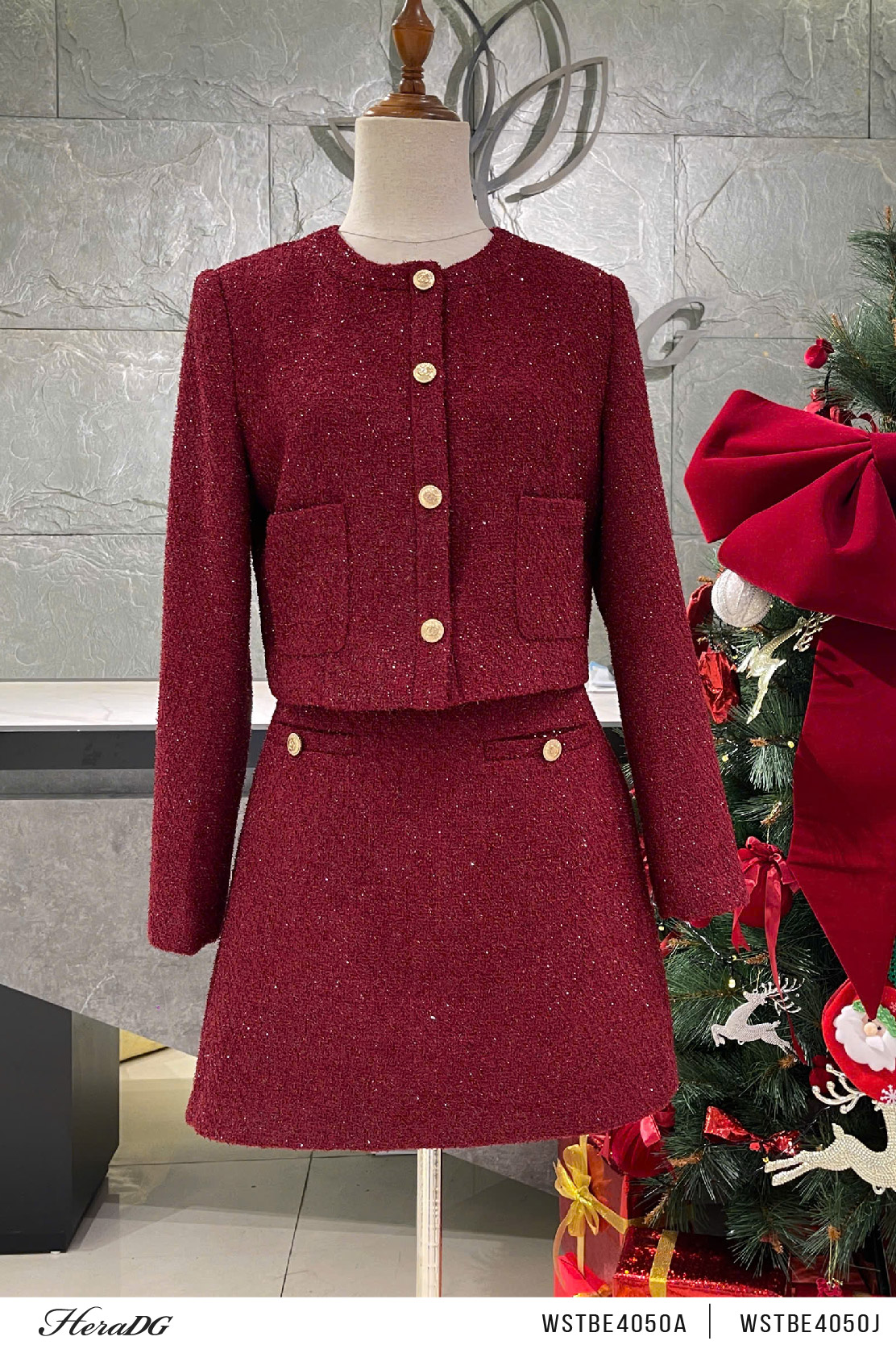 Ảnh của Áo khoác dạ tweed dáng ngắn