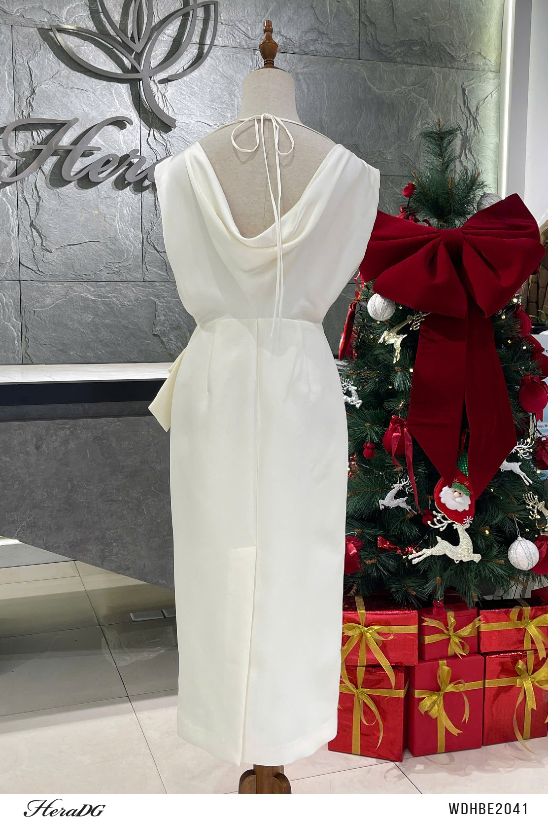 Ảnh của Đầm tafta phối lụa đính nơ eo