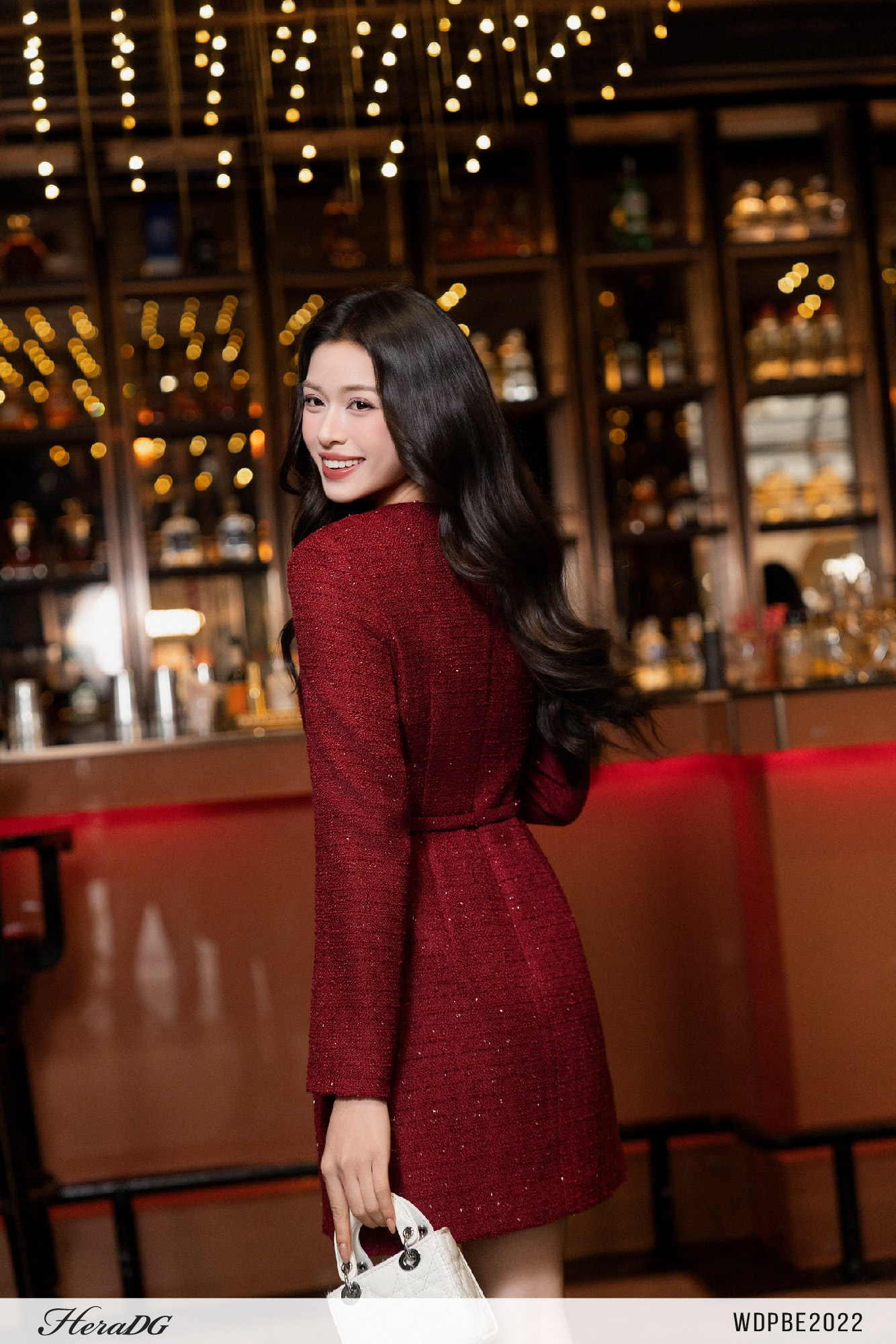 Ảnh của Đầm tweed dáng A có đai nơ