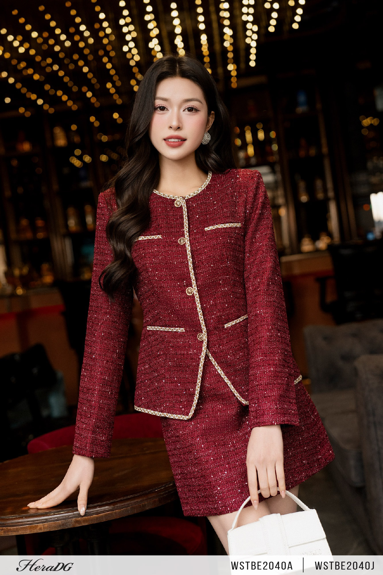 Ảnh của Áo khoác dạ tweed dáng ôm