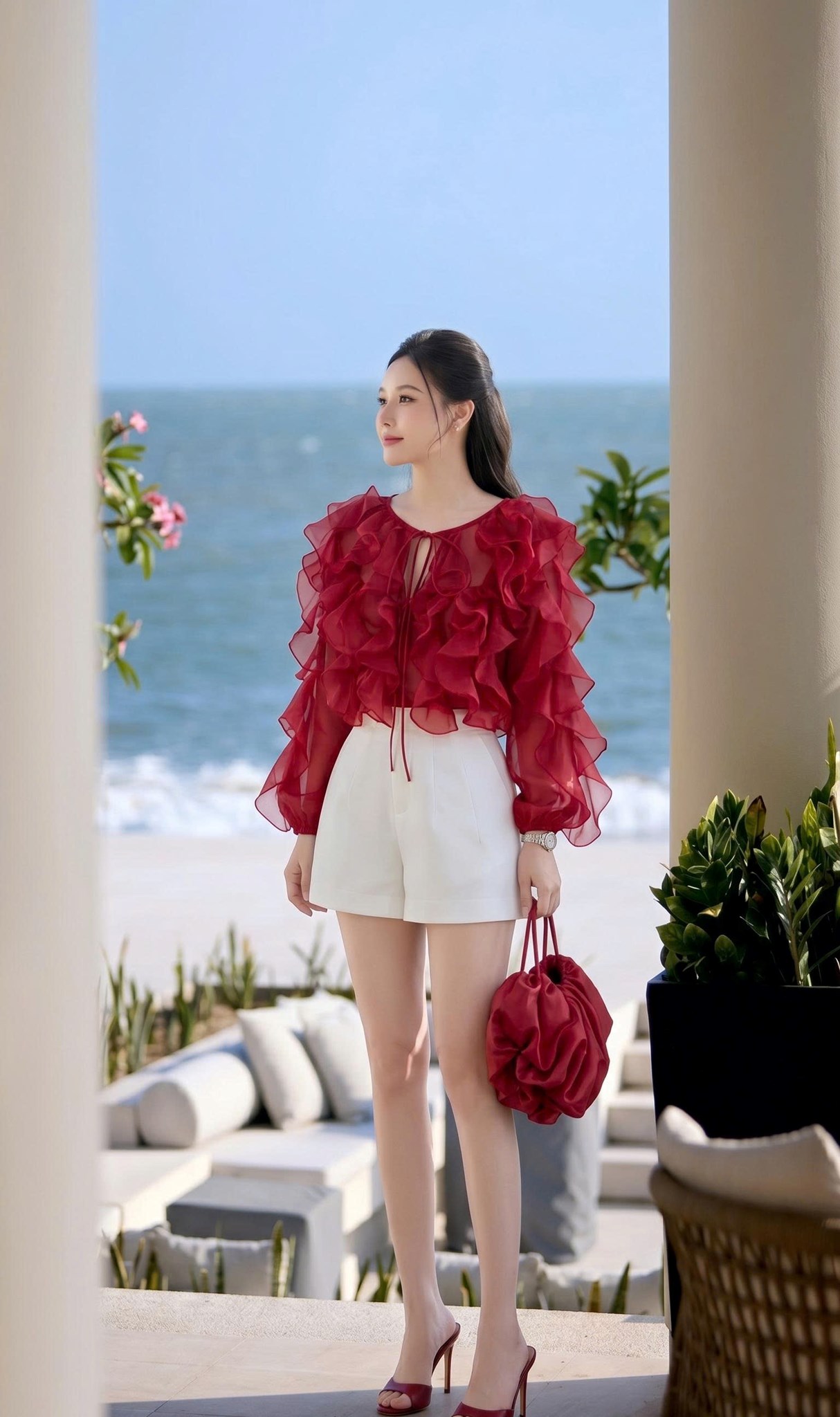 Ảnh của Áo kiểu bèo rủ dọc thân