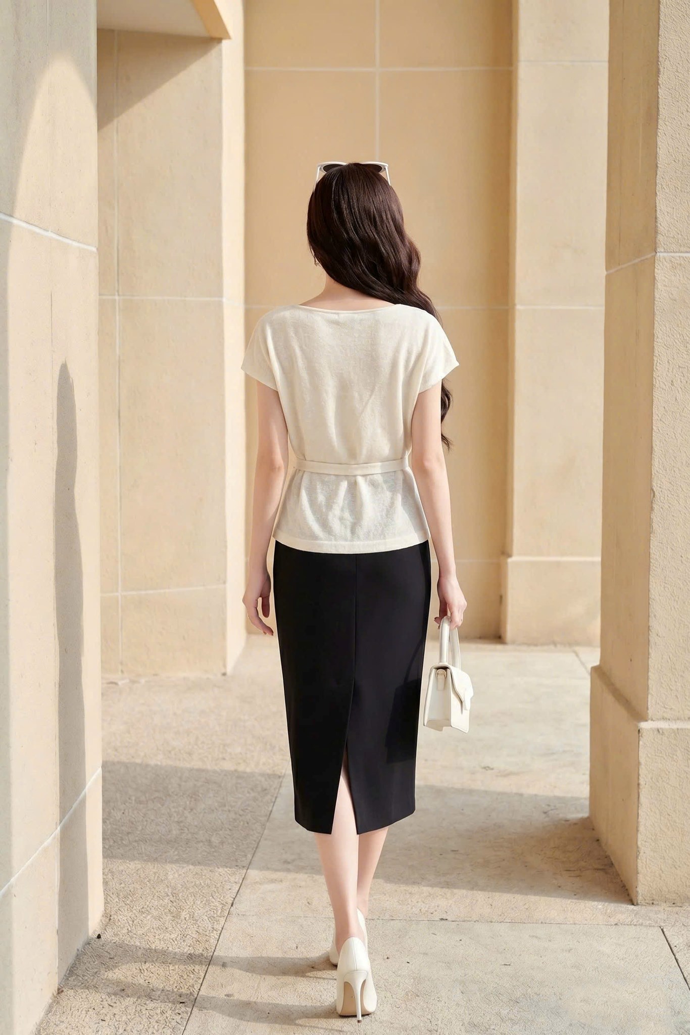 Ảnh của Áo thun cổ đổ kèm đai