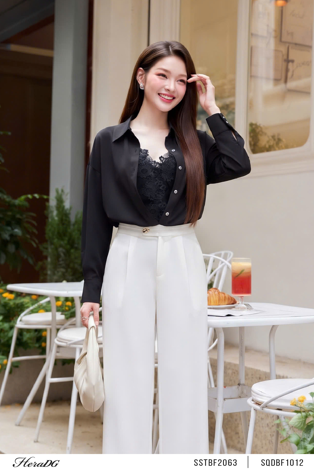 Ảnh của Set áo lụa phối ren