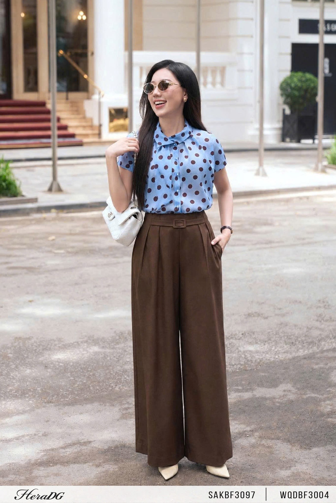 Ảnh của Quần suông cạp liền đai trang trí