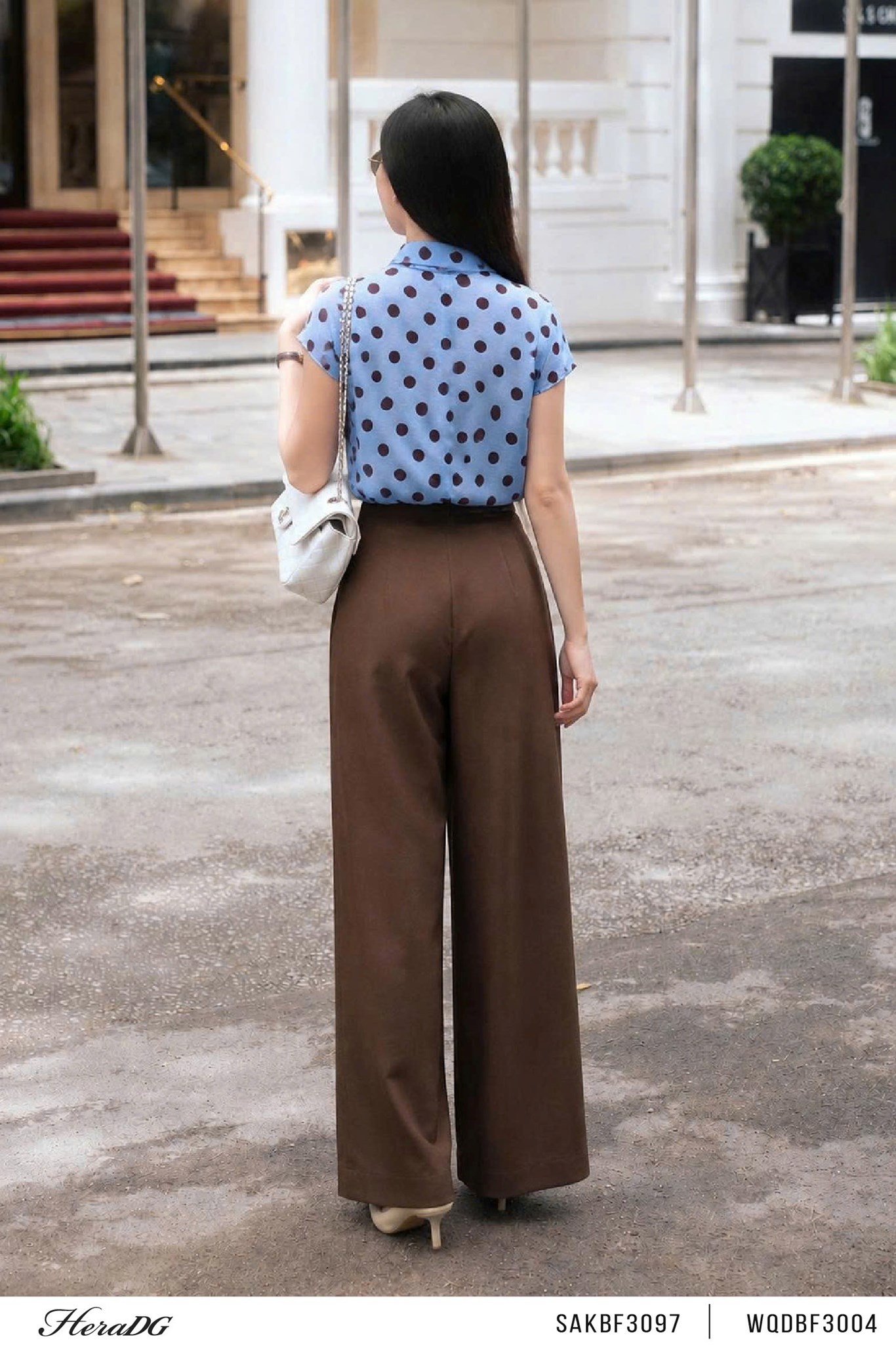 Ảnh của Quần suông cạp liền đai trang trí